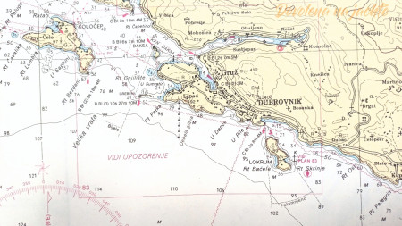 námořní mapa Dubrovník město